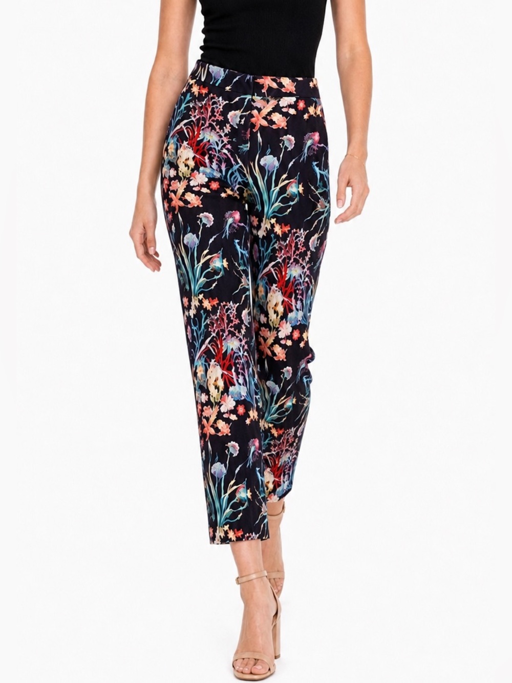 J.Crew Collection Ratti Under the Sea Print Straight Leg Crop Pants Size 2 NWOT